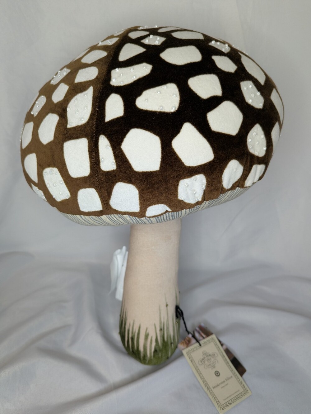 NWT John Derian Decorative Mushroom Pillow